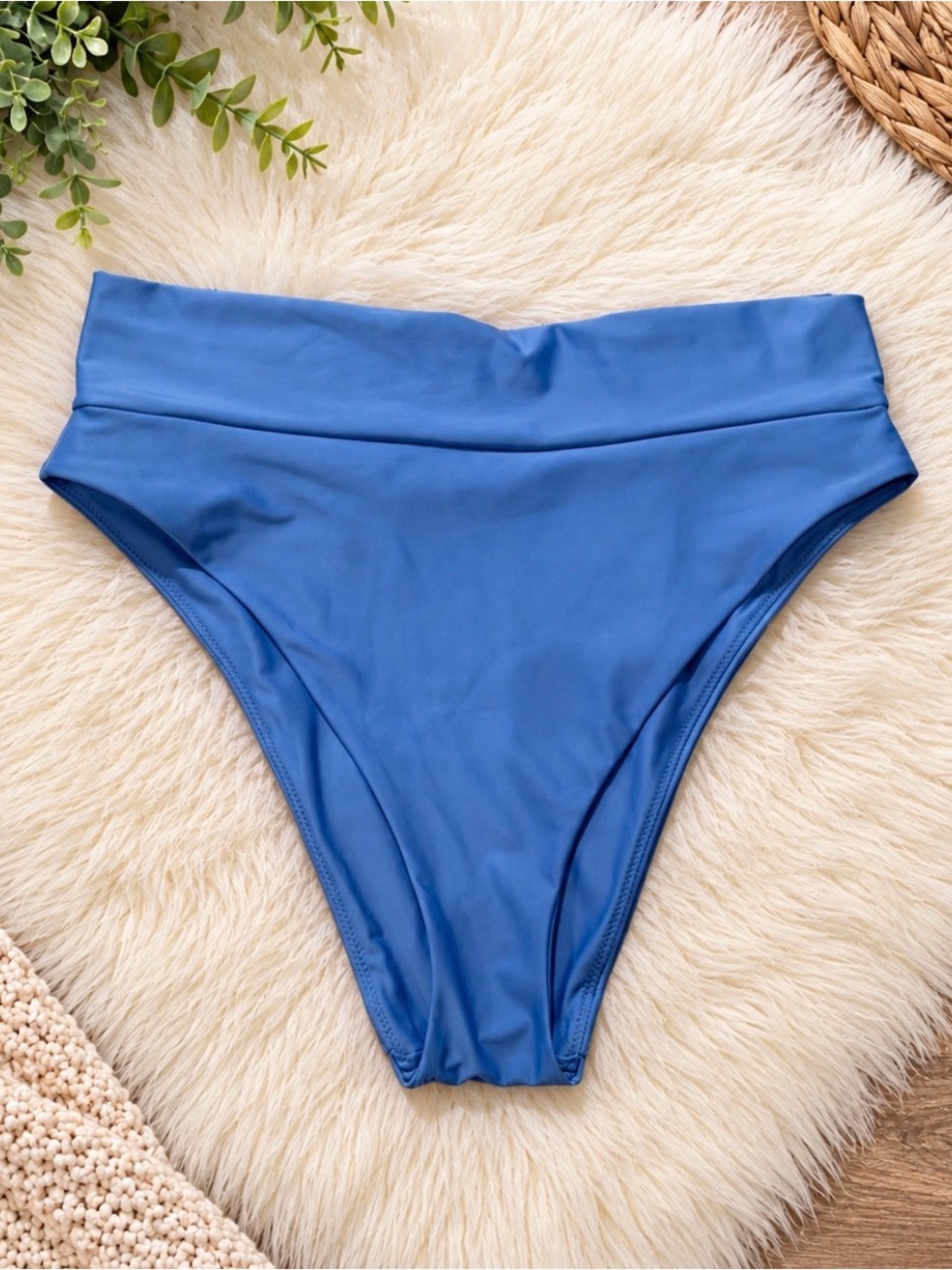 aerie High-Waist Bikini Bottom in Blue